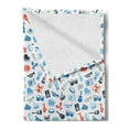 thumbnail image 2 of Jazz Music Soft Flannel Fleece Throw Blanket, Retro Style Pattern of Various Different Instrument Band Orchestra, Cozy Plush for Indoor and Outdoor Use, 50" x 70", Blue Red Grey, by Ambesonne, 2 of 5
