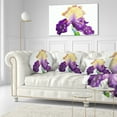 thumbnail image 3 of Designart Blooming Blue Yellow Iris - Floral Throw Pillow - 12x20, 3 of 5