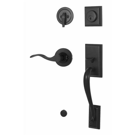 Weslock R2830-2X2FR2D Mercy Keyed One Side Right Hand Handle Set with   Haven Lever, Matte Black
