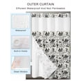 thumbnail image 2 of No Hook Shower Curtain with Snap in Liner,Western Cowboys Abstract Cactus Waterproof Bath Curtain Double Layers with See Through Top Window,Desert Theme Vintage Hotel Shower Curtains 60x72in, 2 of 9