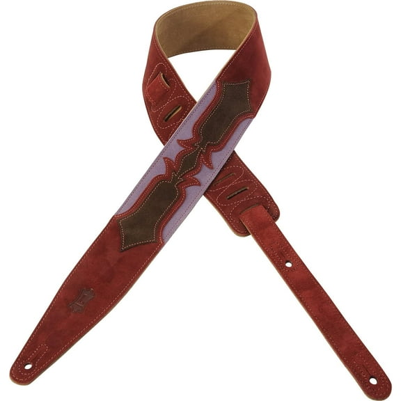 Levy's Leathers MS317ANX-BRG 2 1/2" Suede Leather Guitar Strap, Burgundy