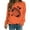 516_Orange, variant on AJHSAKLt Ladies Tops And Blouses American Football Print Solid Color Round Neck Sweatshirt Women's Clothing Black