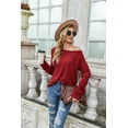 thumbnail image 2 of Women's Fashion Soft Cross Stitching Textured Pullover, 2 of 4