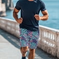 thumbnail image 3 of XYZCANDO Couple Matching Swimwear Men Board Shorts Women Crisscross Back Bikini High Waisted Swimsuit Leopard Hawaiian Beach Outfit for Vacation Honeymoon Pool Party Summer Wear, 3 of 6