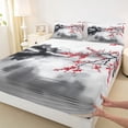 thumbnail image 3 of Castle Fairy Boys Girls Cherry Blossoms Queen Sheet Sets,Japanese Style Bed Set, 3 of 7