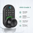thumbnail image 3 of Cerradura de puerta inteligente con teclado con perilla, cerradura digital de entrada sin llave Yamiry con manija, perilla electrónica de huella digital para puerta principal, genera código de acceso, 3 of 5
