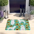 thumbnail image 2 of White Poodle Dog and Sunflowers Flannel Non Slip Door Rugs,Washable Door Mats Indoor,Decorative Door Mats,Dirt-Resistant and Absorbent Doormat for Entrance,Bedroom,Kitchen,Bathroom,31.5x17in(80x43cm), 2 of 4