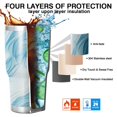thumbnail image 7 of 30oz Blue Marble Gold Wave Pattern Tumblers Stainless Steel Tumbler with Lid and Straw,Vacuum Insulated Double Wall Travel Tumbler Cups Mug with Cleaning Brush for Coffee,Tea, 7 of 7