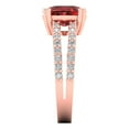 thumbnail image 3 of 3.96ct cushion cut red natural garnet 18k rose gold Bridal Wedding Engagement Promise Anniversary Ring for Women size 4.5, 3 of 7