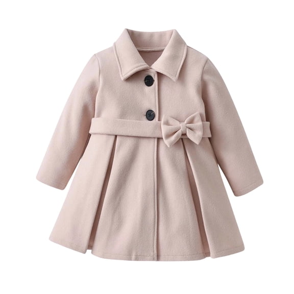 Tfken Coat For Girls Fall Winter Baggy Button Coats Casual Lightweight Warm Children Comfortable Clothes Outerwear Size 3-4 Years Beige