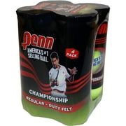 Penn Championship Regular Duty Tennis Balls - 4 Pack (Shrink wrapped)