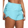 thumbnail image 3 of Pantalones cortos Under Armour Fly by XL para mujer, color azul cielo, 3 of 5