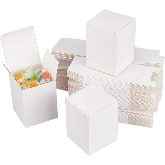 60PCS White Paper Boxes Party Favor Boxes 2.5x2.5x3 with Lids