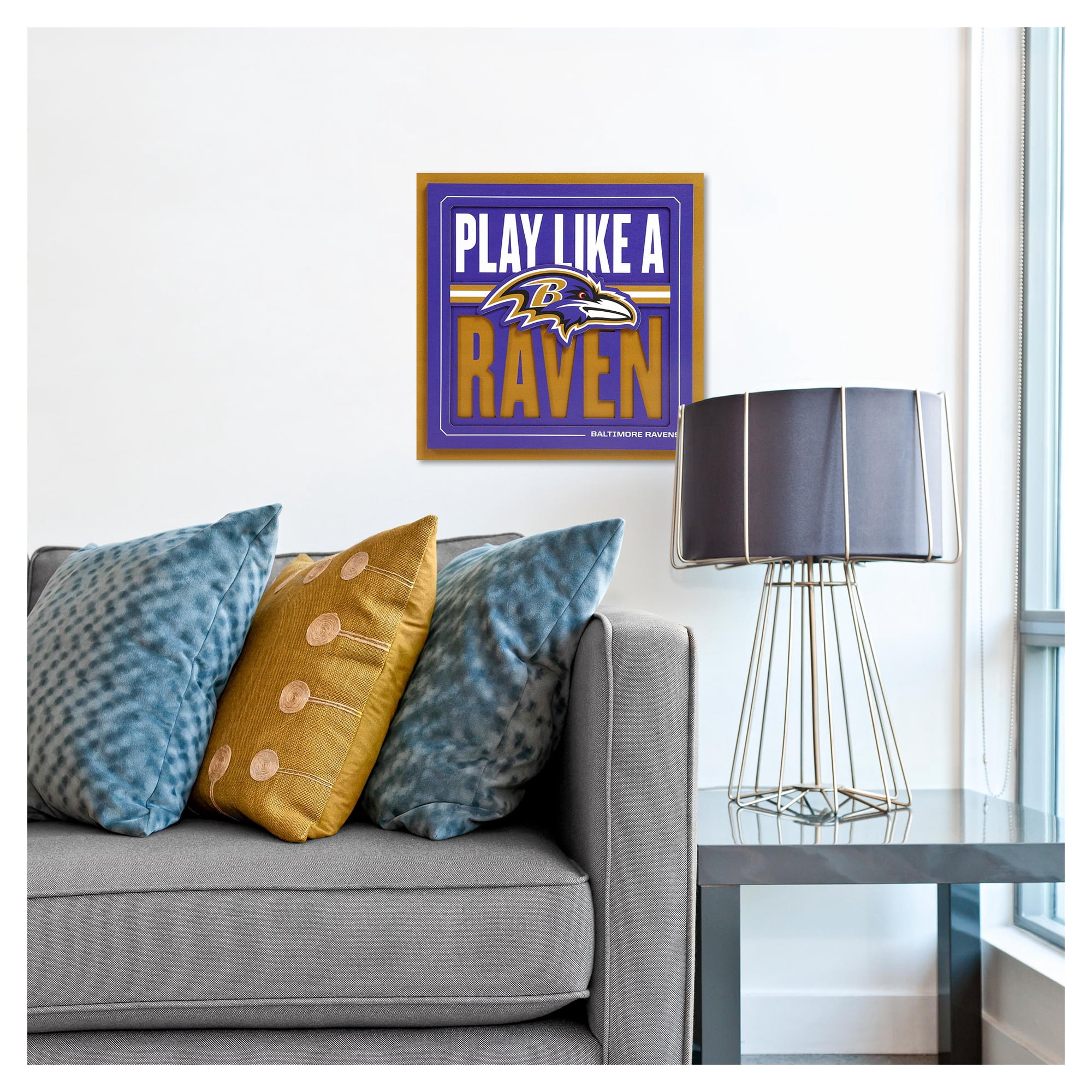 IDNA Baltimore Ravens 12" x 12" Slogan Series 3D Wall Art