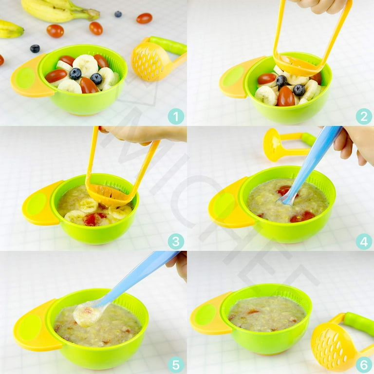 Baby Feeding Set, Baby Feeding Supplies | 4 Baby Spoons for First Stage 4  Months+, Mash and Serve Bowl, Baby Food Feeder/Fruit Feeder Pacifier (2
