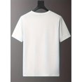thumbnail image 2 of 1pc Men'S Casual Crew Neck T-Shirt with "Proud Poppa" Print, Polyester Knit Fabric, Slight Stretch, Short Sleeve, Regular Length, Patterned Alphabet Design for Daily & Weekend Wear - Summer Collectio, 2 of 5