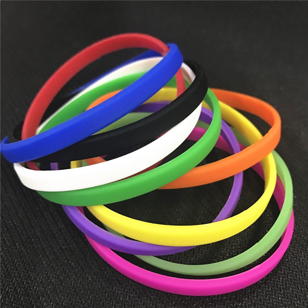 Debossed Silicone Wristbands Custom Imprinted Color Fill Adult 1/2