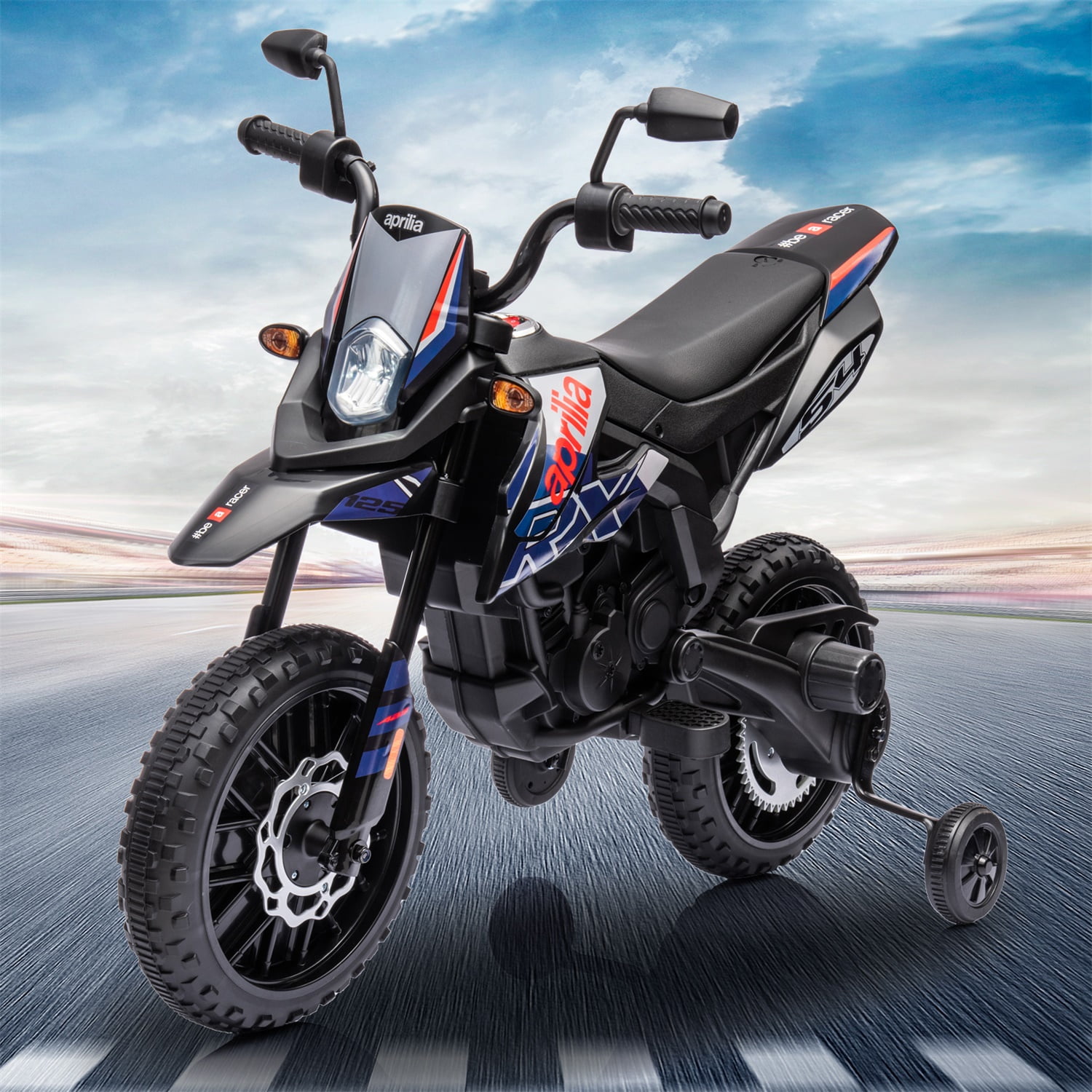 CIPACHO 12V Electric Kid Motorcycle, Apulia Licensed Onmotorcycle for Kids, 2 Wheels Battery Powered Kids Ride On Car, Black CIPACHO 12V Electric Kid Motorcycle, Apulia Licensed Onmotorcycle for Kids, 2 Wheels Battery Powered Kids Ride On Car, Black