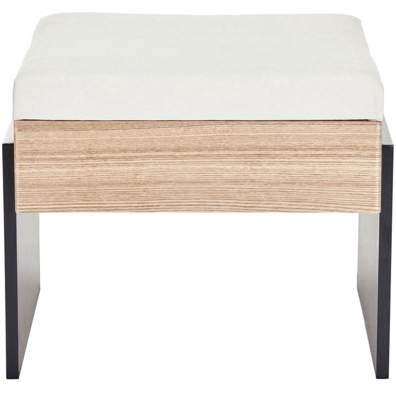 Aria Home Tessa Upholstered Chenille Bench Ivory Modern Vanity Entryway Seat for Bedroom