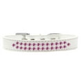 thumbnail image 6 of Dog, Puppy  Pet Fashion Collar, "Two Row Bright Pink Crystal Rimsets", 6 of 6