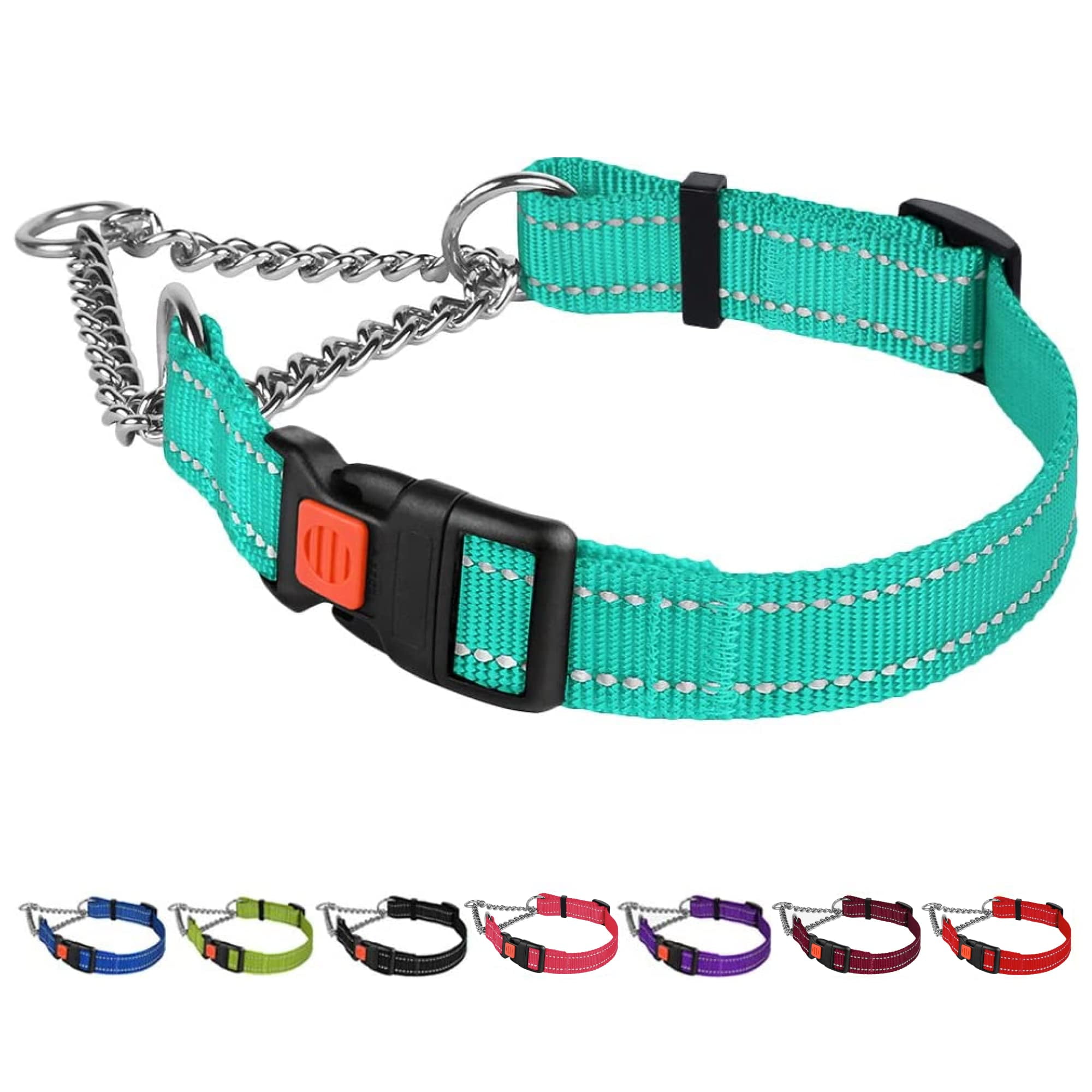 CollarDirect Reflective Dog Collar Martingale Collars Side Release Buckle  Chain Training Adjustable Pet Collars (S, Neck Size 12-15, Mint Green) -  Walmart.com