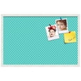 thumbnail image 2 of PinPix 34x22 Custom Cork Bulletin Board Neon Blue Diamond Poster Board Has a Fabric Style Canvas Finish, Framed in Neon Blue Diamond, by ArtToFrames (PinPix-350), 2 of 6