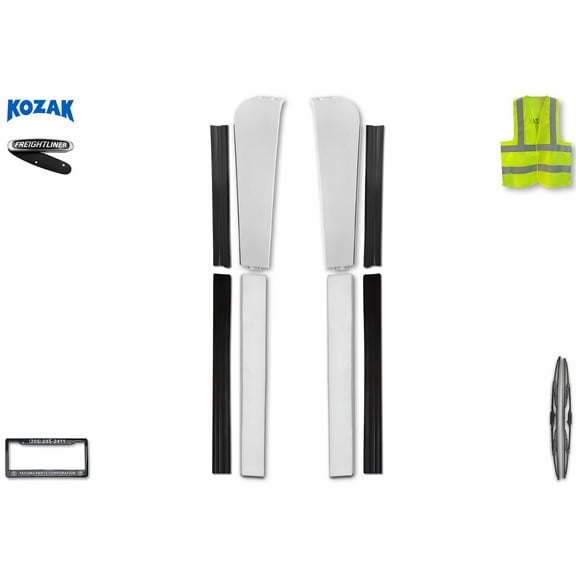 Top & Bottom Cabin Fairings w/ Stripe Passenger & Driver Sides For Freightliner Cascadia 2008-2016