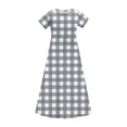 thumbnail image 6 of Girls Summer Dress Short Sleeve Maxi Tshirts Dresses with Pockets Cotton Long Dresses Size 4-14 Years (9 Years, Gray-Plaid), 6 of 7