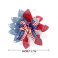 thumbnail image 3 of Patriotic Red White Blue Flower Wreath for Front Door 15.7 Inch Independence Day Hanging Decoration for Memorial Day Veterans Day Porch Wall Farmhouse Outdoor Holiday Decor, 3 of 6
