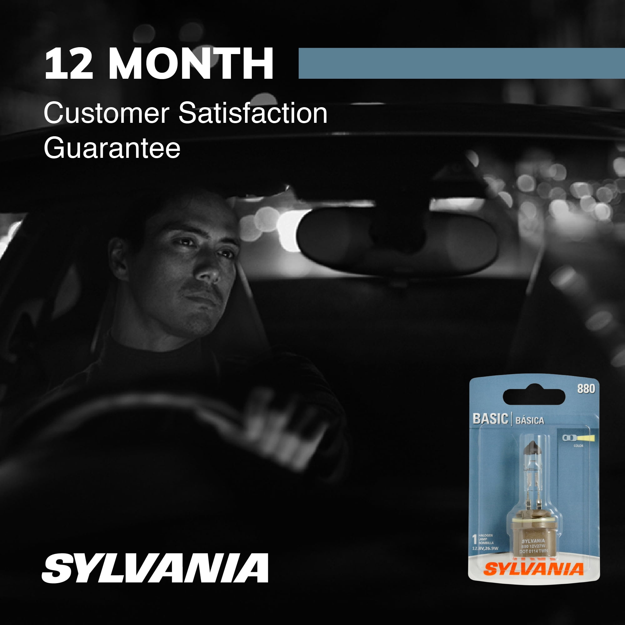 (2 pack) Sylvania 880 Basic Fog Bulb, 1 Pack, Compatible with Multiple Cars