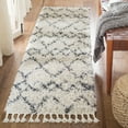 thumbnail image 3 of SAFAVIEH Pro Lux Marcus Geometric Shag Area Rug, Cream/Blue, 8' x 10', 3 of 9