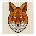 thumbnail image 3 of Ambesonne Fox Shower Curtain, Mascot Face Mosaic Style, 69"Wx70"L, Orange White Black, 3 of 3