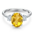 thumbnail image 3 of Gem Stone King 925 Sterling Silver Ring Citrine Moissanite (2.86 Cttw), 3 of 7