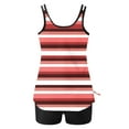 thumbnail image 4 of Ecqkame Womens Tank Bathing Suits Conservative Print Casual Tankini Set Two Piece Stretchy Summer Beach Swimsuits 03-Red XXL, 4 of 5