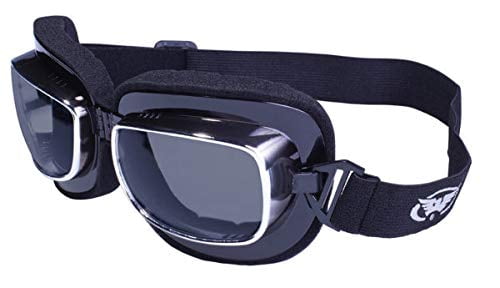 Global Vision Eyewear Retro Joe Goggles with Spring Hook Pouch Clear Lens 