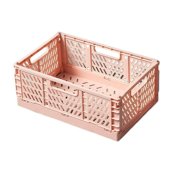 LanSuare Desktop Folding Storage Basket, Snack Stationery Organizer, Cosmetics Miscellaneous Tray, Fruit Container, Ideal for Office, Dorm, Kitchen Counter