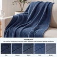 thumbnail image 5 of U by Bedsure Cooling Cotton Waffle Breathable Rayon Derived from Bamboo Twin XL Blanket,Navy,66x90 inches, 5 of 9