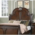 thumbnail image 3 of Luxurious Formal Brown Cherry 1pc Queen Size Bed Bedroom Furniture Sleigh Design Headboard Footboard MDF Veneer, 3 of 4