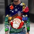 thumbnail image 2 of Nouveau T-shirt à Manches Longues Imprimé Numérique pour Hommes Automne Décontracté Col Rond Noël, 2 of 5