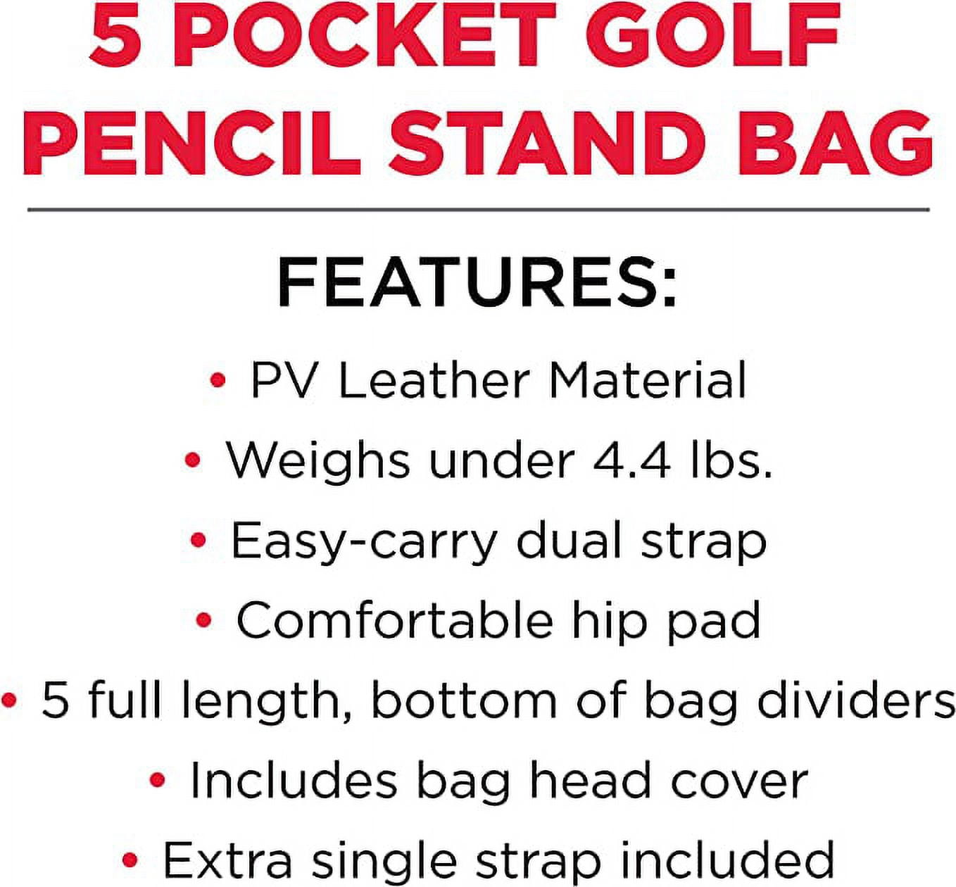 Zero Friction 5 Pocket Golf Club Pencil Bag, Navy