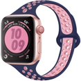 thumbnail image 1 of Slim band For Apple Watch strap 44mm 40mm 45mm 41mm iWatch 42mm 38mm Breathable silicone bracelet apple watch series 3 5 se 6 7, 1 of 9