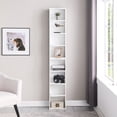thumbnail image 2 of Bapipro 71" Tall Narrow Bookshelf, 8 Tier Corner Bookcase for Small Space, Floor Standing Storage Rack, Display Shelf Organizer for Bedroom, Living Room, White, 2 of 8
