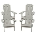 thumbnail image 2 of Merrick Lane Set of 4 Poly Resin Folding Adirondack Lounge Chair - All-Weather Indoor/Outdoor Patio Chair in Gray, 2 of 16