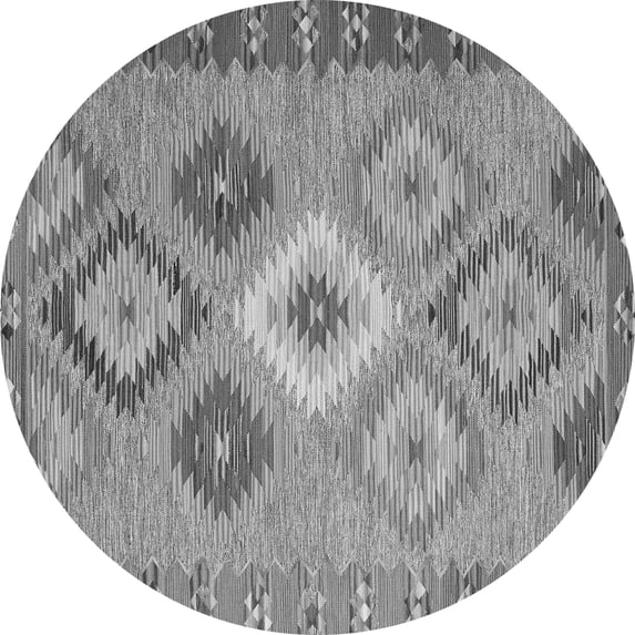 Ahgly Company Indoor Round Southwestern Gray Country Area Rugs, 4' Round