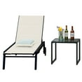 thumbnail image 6 of Craftian Patio Chaise Lounge Set of 3, Aluminum Outdoor Lounge Chairs with Side Table, Beige, 6 of 10