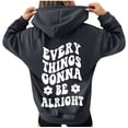 thumbnail image 2 of IROINNID Women's Long Sleeve Hoodie Mid-Length Graphic Prints Stylish Sweatshirts Drawstring Tops With Pocket, Gray, 2 of 6