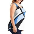 thumbnail image 3 of cocolona Womens Plus Size Summer Tank Tops Crew Neck Sleeveless Shirts Fashion Casual Loose Color Block Tees Blouse Blue XL, 3 of 7