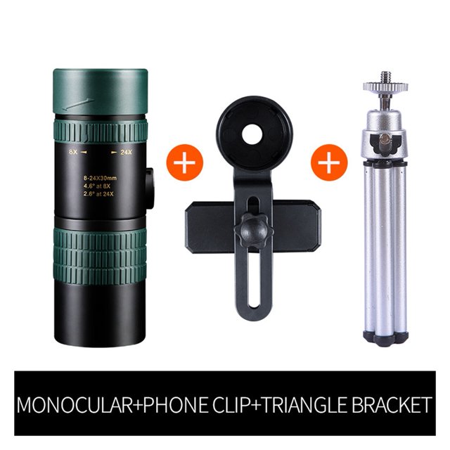 8-24x30 Zoom Monocular Telescope For Smartphone High Quality Powerful Foldable Retractable Hunting Optics Handheld Portable ,Easy Adjustment