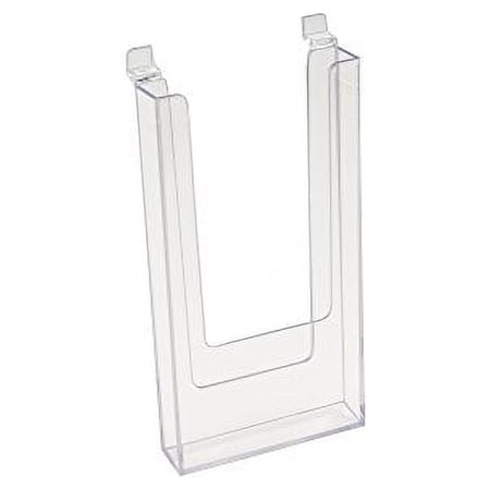 Slatwall 4.5" x 9" Clear Acrylic Literature, Trifold Pamphlet Brochure Holder, 10 Pack