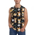 thumbnail image 1 of Bingfone Cute Dogs Corgi Pattern Men's Tank Tops Workout Sleeveless Tee Shirts Running Beach Tanks for Men-Medium, 1 of 7